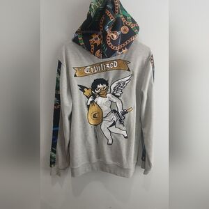 Civilized Mens Hoodie Graphic  Sweatshirt - Angel Graphic Size M